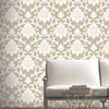 RoomMates RMK9113WP Damask Gold Peel & Stick Wallpaper Gold