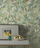 York Y6230705 Antonina Vella Rainforest Leaves Wallpaper Teal/Greens