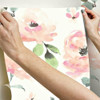 Grace & Gardenia Tropical Blooms Pink  Premium 27 in x 20 ft Peel and Stick Wallpaper