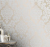 2834-42250 Margot Bronze Damask Wallpaper Traditional Style Unpasted Non Woven Paper from Advantage Metallic Collection by Brewster Made in Great Britain