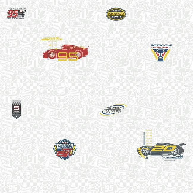 york wallcoverings dy0190 disney kids iii disney pixar cars 3 racing wallpaper white off whites