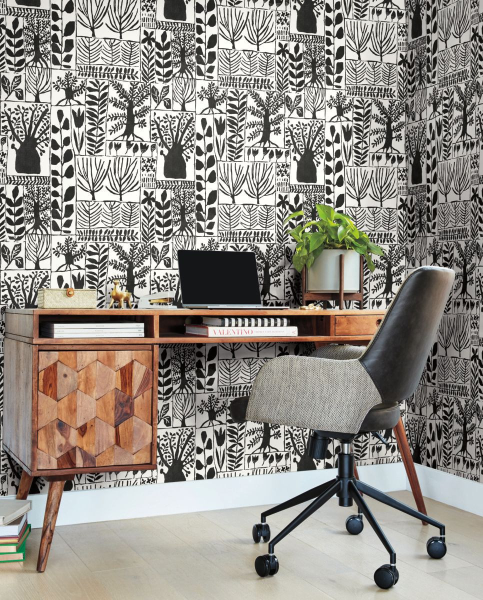 York Wallcoverings Black and White Resource Library BW3862 Primitive