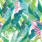 GN2021 Tropical Fantasy Fine Wallpaper Roll size 26 inch Wide x 27ft. Long, Green, Blue, Pink
