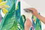 GN2021 Tropical Fantasy Fine Wallpaper Roll size 26 inch Wide x 27ft. Long, Green, Blue, Pink