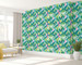 GN2021 Tropical Fantasy Fine Wallpaper Roll size 26 inch Wide x 27ft. Long, Green, Blue, Pink