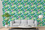 GN2021 Tropical Fantasy Fine Wallpaper Roll size 26 inch Wide x 27ft. Long, Green, Blue, Pink