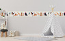 GB90041 Party Dogs Peel and Stick Wallpaper Border 10in Height x 15ft Long Off White Beige Brown Black