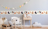 GB90041 Party Dogs Peel and Stick Wallpaper Border 10in Height x 15ft Long Off White Beige Brown Black