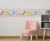 GB90071 Watercolor Birds Peel and Stick Wallpaper Border 10in Height x 15ft Pink Yellow Blue Gray