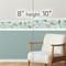 GB30011g8 Grace & Gardenia Birds in Pines Peel and Stick Wallpaper Border 8 in Height x 15ft Long, Blue White Pink Yellow