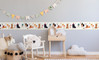 GB90041g8 Party Dogs Peel and Stick Wallpaper Border 8 in Height x 15ft Long Off White Beige Brown Black