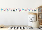 GB90260 Grace & Gardenia Colorful Cats Peel and Stick Wallpaper Border 10in Height x 15ft Long, Pink Blue Green Cream