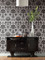 York Wallcoverings Damask Resource Library DM5014 Palmetto Palm Damask Wallpaper Black