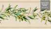 GB50140g8 Grace & Gardenia Olive Branch Peel and Stick Wallpaper Border 8 in Height x 15ft Long, Beige Green Brown