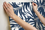 York Wallcoverings PSW1030RL Bali Leaves Peel and Stick Wallpaper Navy/Gold