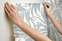 York Wallcoverings PSW1032RL Bali Leaves Peel and Stick Wallpaper Gray//Silver