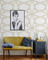 NW44303 Crossroads Geo Geometric Contemporary Style Metallic Gold Vinyl Self-Adhesive Wallpaper by NextWall Made in Netherlands