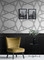 NW44300 Crossroads Geo Geometric Contemporary Style Onyx Black Vinyl Self-Adhesive Wallpaper by NextWall Made in Netherlands