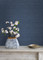 4072-70055 Balantine Navy Blue Weave Wallpaper Sure Strip Prepasted Wall Covering Delphine Collection from Chesapeake by Brewster Made in United States