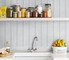 PR11800 Faux Beadboard Prepasted Pearl Gray Wallpaper Farmhouse Style Prepasted Paper (Coated) Wall Covering by Prepasted Online from Seabrook Designs