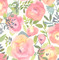 NU3035 Peachy Keen Peel & Stick Wallpaper with Curling Leaves in Pink Green Blue White Colors Modern Style Peel and Stick Adhesive Vinyl