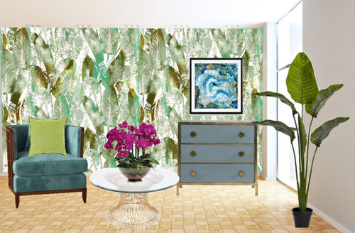 Grace & Gardenia Tropical Exotic Palm Leaves Wallpaper