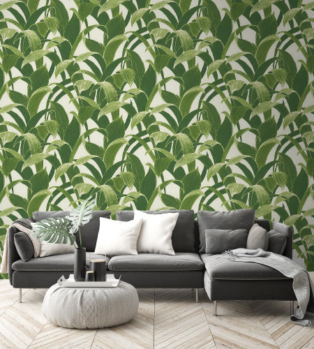 Tropical Banana Leaves Peel & Stick Wallpaper GW1004 by Grace & Gardenia