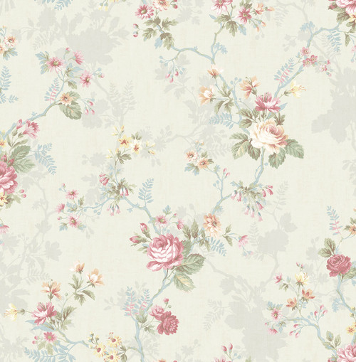 Ascending Rose Wallpaper in Soft Pastel FL90302 from Wallquest