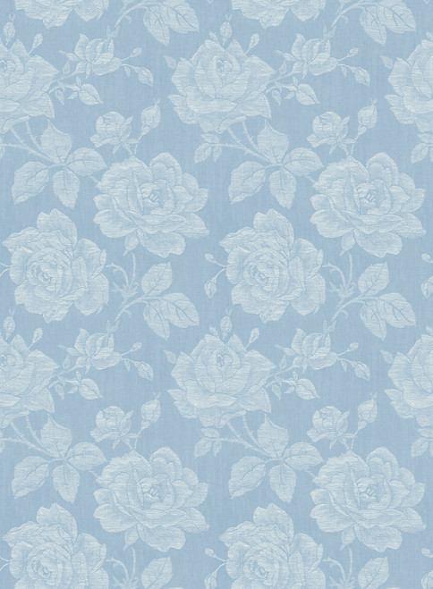 Garden Rose Wallpaper in True Blue FS51202 from Wallquest