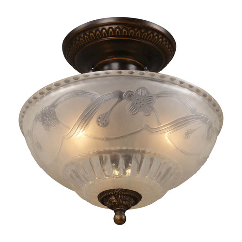 Restoration Flushes 3 Light Semi Flush  ELK 08098-AGB Golden Bronze