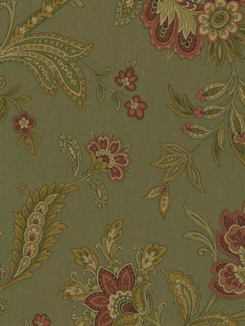 Wallquest RL20014 Leaf Floral Trail Wallpaper, Moss