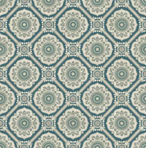 Small Floral Tile Wallpaper in Green IM71704 from Wallquest