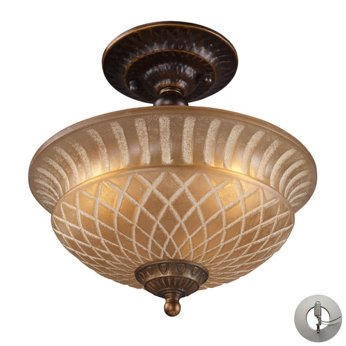 Restoration Flushes 3 Light Semi Flush ELK 08097-AGB-LA Golden Bronze