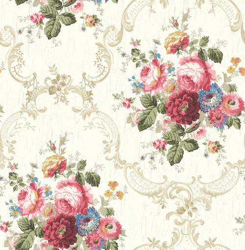 Garden Cameo Wallpaper in Classic Rose FS50001 from Wallquest
