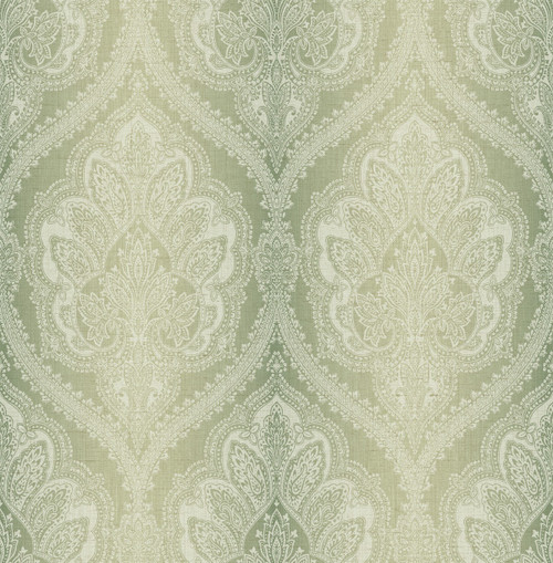 Ornate Lace Damask Wallpaper in Green TX40204 from Wallquest