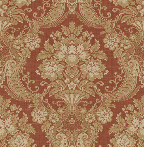 Robust Damask Wallpaper in Rich Red TX40901 from Wallquest