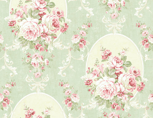 Swinging Cameo Wallpaper in Sage HK90404 from Wallquest