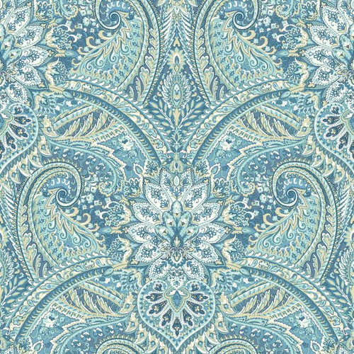 York Wallcoverings WC7601 Waverly Classics Ii Swept Away Removable Wallpaper Blues