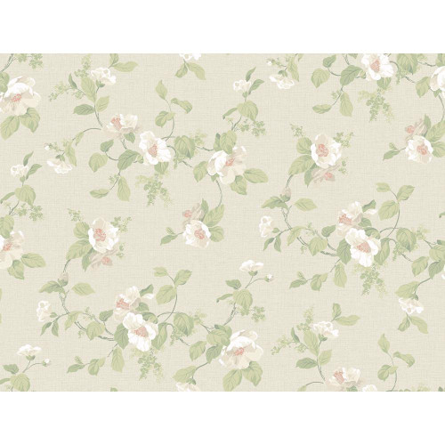 York Wallcoverings PL4670 Hyde Park Southern Belle Floral Wallpaper,Chalk White/Cream/Soft Coral/Mint Green