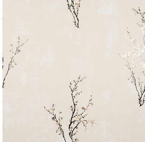 York Wallcoverings Enchantment ET2041 Zen Wallpaper, Bone White; Black Onyx