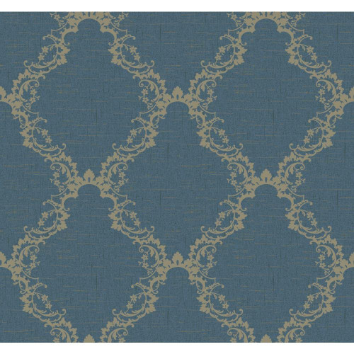 York Wallcoverings Arch Frame Blue YW1436 Metallic Wallpaper