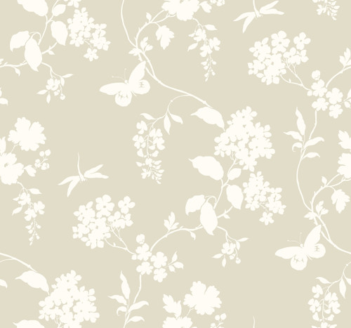 York Wallcoverings	SW7516	Ashford House Scenic Vines Wallpaper - Neutral