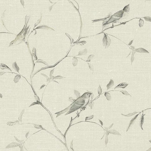 York Wallcoverings VE7072 Patina Vie Birds of a Feather Wallpaper Beige