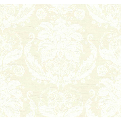 York Wallcoverings  GG4781 Gentle Manor Harvest Damask wallpaper cool beige