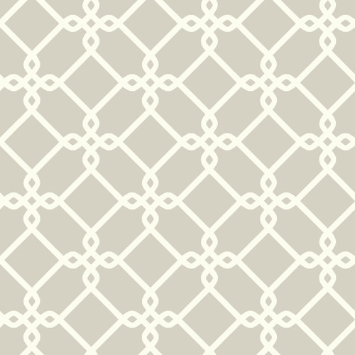 York Wallcoverings GE3627 Ashford House Threaded Links Wallpaper - White/Gray