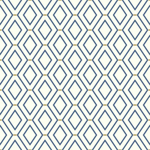 York Wallcoverings WC7581 Waverly Classics Ii Diamond Duo Removable Wallpaper Blues