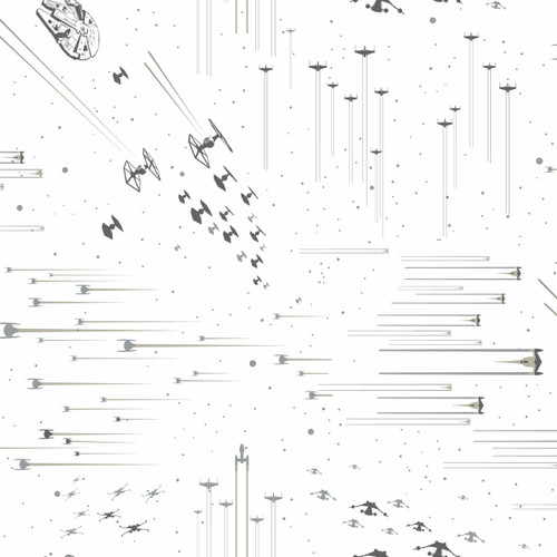 York Wallcoverings DI0952 Star Wars: Galactic Battles Wallpaper Black/White