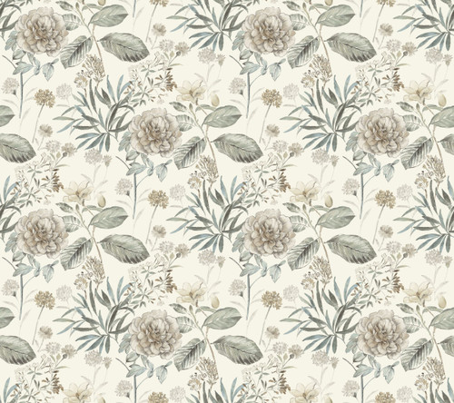 York Midsummer Floral Wallpaper Beige/Green TL1918 Handpainted Traditionals