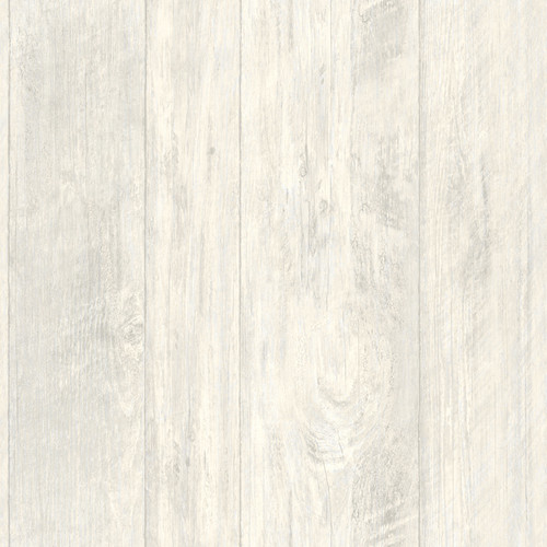 York	LG1320	Rustic Living Wallpaper Collection,	Rough Cut Lumber Wallpaper - Whitewash