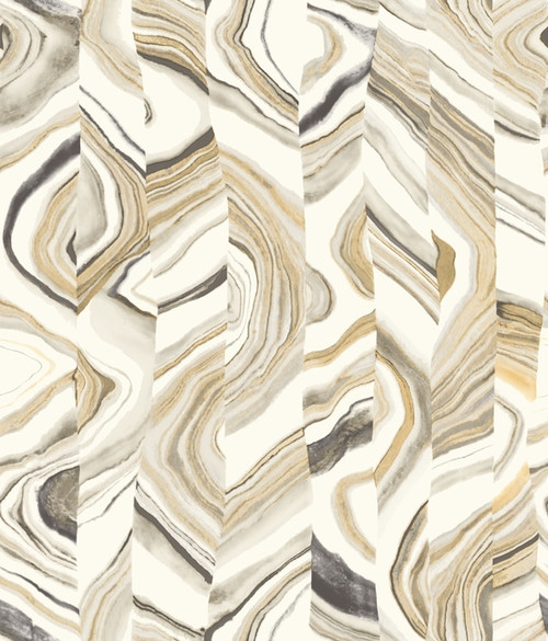 York Wallcoverings CM3309  Agate Stripe Wallpaper - Neutral Beige